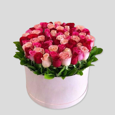"Mixed Roses Flower Box - code BF01 - Click here to View more details about this Product
